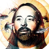Thom Yorke, retrato para mi curso "Retrato ilustrado con Photoshop". Design e Ilustração tradicional projeto de Oscar Giménez - 14.09.2016