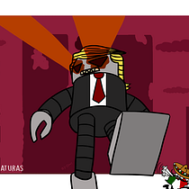 Trump el presidente de EE. UU.. Traditional illustration, and Comic project by Ómar Arias Fernández - 11.09.2016