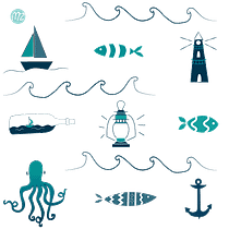 Nautico.  Proyecto final Pattern Design analógico y digital Ein Projekt aus dem Bereich Design von Mónica - 10.11.2016