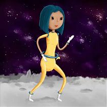 Chica Lunar (Del curso: Construye un amigo: del lápiz al movimiento). Projekt z dziedziny  Animacja, Design, Projektowanie motor, zac, jne, Projektowanie postaci, Trad, c i jna ilustracja użytkownika Arturo Sánchez - 01.01.2017