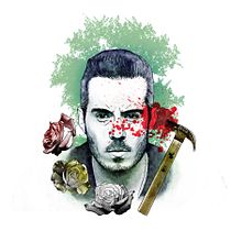 Mi Proyecto del curso: Retrato ilustrado con Photoshop - José Madero - Literatura Rusa . Inspirado en el cuento "El hombre que amaba las flores" de Stephen King. Ilustração tradicional projeto de Oscar Flores Martinez - 01.03.2017