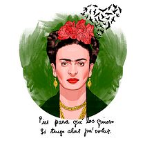 Frida Kahlo: Pies para qué los quiero si tengo alas pa'volar.. Ilustração tradicional projeto de José Pérez Gandía - 24.03.2017