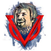Retrato de Rou Reynolds, cantante de Enter Shikari.. Ilustração tradicional projeto de Iker - 19.04.2017