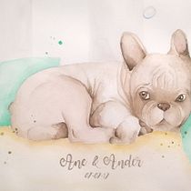 Proyecto curso: Técnicas modernas de acuarela. Pintura de huellas con mascota. Fine Arts project by Lola Kabuki - 07.11.2017