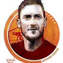 Francesco Totti . Design e Ilustração tradicional projeto de Ricardo Macía Lalinde - 27.06.2017