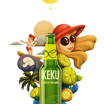 Ilustración exprés Cerveza AKEKU con limón. Ilustração tradicional e Ilustração vetorial projeto de Rafaela Guzmán - 05.09.2017