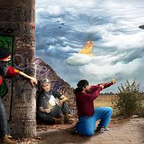El ataque de los OVNIS - Fotografía creativa y fotocomposición - Héctor Vela Rivas. Collage, Photograph, Marketing, and Photo Retouching project by Héctor Vela Rivas - 11.06.2017