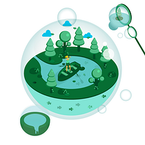 Mi Proyecto del curso: Ilustración corporativa: Viviendo en una burbuja Ein Projekt aus dem Bereich Vektorillustration von Cécile join - 08.11.2017