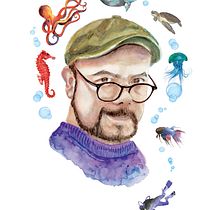 El buceo y la ilustración en acuarela. Mis dos grandes pasiones unidas en este autorretrato. . % Arturo Monroy tarafından hazırlanan Geleneksel illüstras, Ve on projesi - 11.13.2017