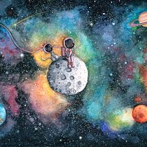 Mi Proyecto: Space Oddity. Traditional illustration project by Elizabeth M. - 12.04.2017