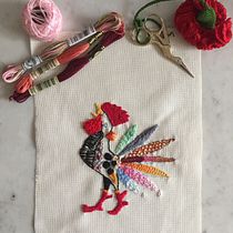 Os presento a mi gallo feliz, Kikirikiii! - Mi Proyecto del curso: Técnicas de bordado: ilustrando con hilo y aguja. Arts, and Crafts project by victoria_manglano - 11.25.2017