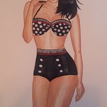 Mi Proyecto del curso: Cómo conquistar a una Pin Up. Traditional illustration project by Jessica - 11.25.2017