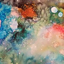 Jardin en el espacio. Mi Proyecto del curso: Técnicas modernas de Acuarela. Un progetto di Belle arti di MARA GONZALEZ - 16.12.2017