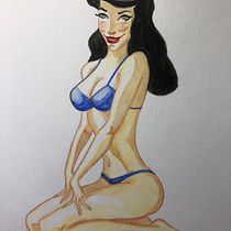 Mi Proyecto del curso: Cómo conquistar a una Pin Up con lápices acuarelables. Traditional illustration project by javierochoalacar - 01.07.2018