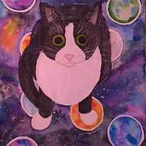 Mi Proyecto del curso: Técnicas modernas de Acuarela GATO GALAXIA . Projekt z dziedziny Trad, c i jna ilustracja użytkownika Andrea Cantor Diaz - 11.01.2018