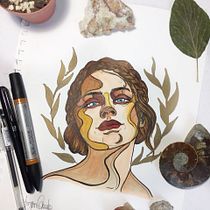 Mi Proyecto del curso: Retrato ilustrado en acuarela art nouveau . Een project van Traditionele illustratie van Mar Guido - 19.01.2018