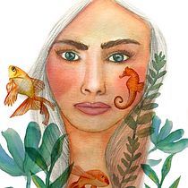 Mi Proyecto del curso: Retrato ilustrado en acuarela. Un projet de Beaux Arts de Dania Martínez Reyes - 29.01.2018