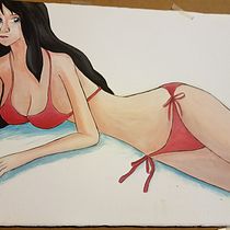 Mi Proyecto del curso: Cómo conquistar a una Pin Up. Traditional illustration project by Fernanda Alvarez - 02.13.2018