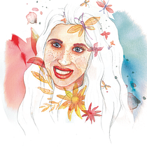 Retrato Sara, vuela. Een project van Traditionele illustratie van Melania Peinado Gonzalo - 20.02.2018