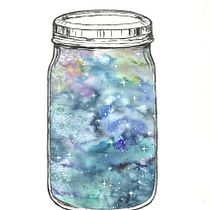 galaxia en bote. Traditional illustration project by pelipety - 03.05.2018