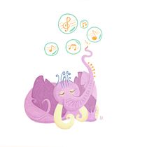 Cuando los elefantes sueñan con la música. Ilustração tradicional, e Design projeto de Helena R. - 02.04.2018