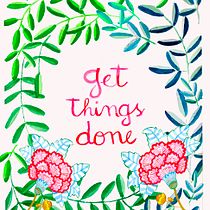 GTD con flores y hojas. Traditional illustration project by Evangelina Pinasco - 04.12.2018