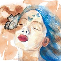 RETRATOS PELO AZUL Y MOÑO NARANJA. Un progetto di Illustrazione tradizionale di carolzy - 18.04.2018