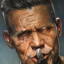 Josh Brolin como Cable en "Deadpool 2". Un proyecto de Bellas Artes, Cine, Cómic, Dibujo a lápiz, Dibujo, Dirección de arte e Ilustración tradicional de Mariano Mattos - 01.06.2018