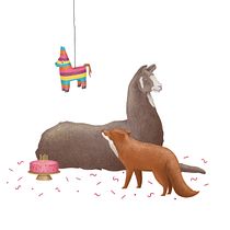 Animal Party 01. Ilustração digital projeto de bloz - 20.06.2018