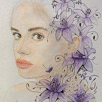 Mi Proyecto del curso: Retrato ilustrado en acuarela. Een project van Traditionele illustratie y Aquarelschilderen van Yurema Bañuelos Puelles - 03.07.2018