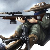 Diseño de personajes: Frontier Guard. Un projet de Art conceptuel, Dessin, Illustration traditionnelle et Illustration numérique de Rubén Pérez - 12.07.2018