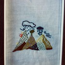 Mi Proyecto del curso: Técnicas de bordado. “Montaña, lluvia, nubes, viento y un caracol”. Embroider project by Pastora Poñi - 07.16.2018