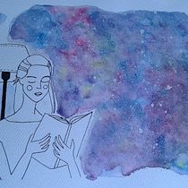 Autorretrato con galaxia. Un progetto di Illustrazione tradizionale di Austed Kelin Teresa - 02.08.2018