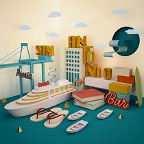 Dirección de Arte con Cinema 4D. 3D, Art Direction, and Design project by Brenda Matilla - 07.26.2018
