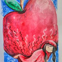 Caperucita roja. Fine Arts, Creativit, Drawing, Character Design, Graphic Design, Traditional illustration, and Watercolor Painting project by Mari Vidal - 08.01.2018