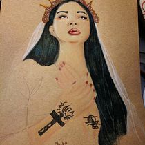 Piedad, Ilustración con pastel y lápices de colores. Un progetto di  di Claudia Taracena - 08.08.2018