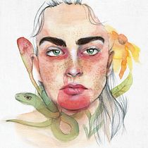 Mi Proyecto del curso: Eva; retrato ilustrado en acuarela. Un projet de Beaux Arts, Illustration traditionnelle, Peinture , et Aquarelle de Moni Losada - 15.08.2018