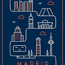 Madrid, en una línea Ein Projekt aus dem Bereich Design, Grafikdesign und Traditionelle Illustration von Alberto Camacho Gordaliza - 03.09.2018
