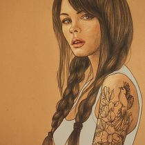 CHICA CON TRENZAS. Un progetto di Disegno artistico di Rakel Sánchez - 03.10.2018