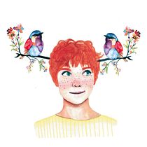 "Ella tenía muchos pájaros en la cabeza". Un progetto di Belle arti, Bozzetti, Creatività, Disegno a matita, Disegno artistico, Disegno di ritratti e Design di María Rubio Moreno - 06.10.2018