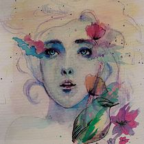 Mi Proyecto del curso: Volátil. Een project van  Concept art,  Tekening, Tekening met potlood,  Artistieke tekening,  Portrettekening, Realistische tekening, Digitale illustratie, Aquarelschilderen y Retoucheren van foto's van Marina Regali - 16.11.2018