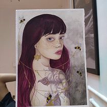Proyecto final: Retrato ilustrado en acuarela.. Een project van  Beeldende kunst,  Tekening,  Artistieke tekening,  Portrettekening y Traditionele illustratie van Cristina Mendoza Leon - 24.11.2018