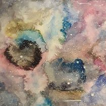 Fondo Galaxia. Proyecto del curso: Técnicas modernas de acuarela. Un progetto di Pittura ad acquerello di Diana - 21.12.2018