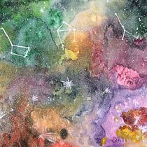 Galaxia. Mi Proyecto del curso: Técnicas modernas de acuarela. Un progetto di Pittura ad acquerello di saramartinezparis - 29.12.2018