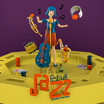 Festival de Jazz - Mi Proyecto: Ilustración 3D con Cinema 4D. 3D, and 3D Character Design project by Carlos Daniel Velez - 12.30.2018