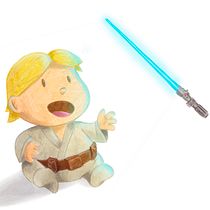 Luke Skywalker baby.. Ilustração digital projeto de Cristian Iborra Pinero - 07.01.2019