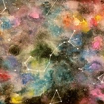 Mi Proyecto del curso: Técnicas modernas de acuarela ¨CONSTELACIÓN ESCORPIÓN¨. Un progetto di Pittura ad acquerello di Andrea Mouzo Guanchez - 12.01.2019