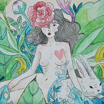 Melpomene.. Fine Arts, Drawing, Pencil Drawing, Traditional illustration, and Watercolor Painting project by Laura Cardona - 01.14.2019