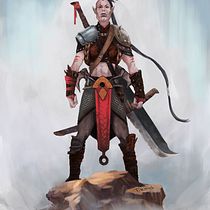 Okamara. Diseño de personaje para concept art Ein Projekt aus dem Bereich Concept Art, Design von Figuren und Traditionelle Illustration von Sandra Tirado Mestre - 31.01.2019