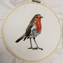Mi Proyecto del curso: Pintar con hilo: técnicas de ilustración textil. Artes plásticas, Bordado, e Tecido projeto de Caro Bolaños Muñoz - 25.02.2019
